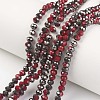 Electroplate Opaque Glass Beads Strands EGLA-A034-P6mm-P16-1