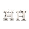 Non-Tarnish 304 Stainless Steel Letter Pendant Rhinestone Settings STAS-Y006-61P-H-2