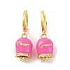 Bell Brass & Enamel Hoop Earrings for Women EJEW-U015-25G-3