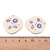 Printed Alloy Enamel Pendants ENAM-N071-11G-4