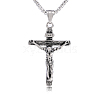 Cross Pendant Necklace with Jesus Crucifix Religious Necklace Sacrosanct Charm Neck Chain Jewelry Gift for Birthday Easter Thanksgiving Day JN1109A-1