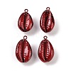 Spray Painted Natural Cowrie Shell Pendants SHEL-K006-49-2