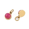 Ion Plating(IP) Natural Dyed Jade Half Round Charms with Jump Ring STAS-A097-05G-07-2