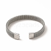 Non-Tarnish 304 Stainless Steel Mesh Chains Shape Open Cuff Bangle for Women BJEW-C033-02P-3