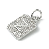 Rack Plating Brass Micro Pave Clear Cubic Zirconia Charms KK-G501-01Z-P-2