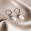 S925 Sterling Silver Natural Freshwater Pearl Hoop Earrings WV0535-2-1