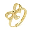 Bowknot Brass Adjustable Rings for Women RJEW-M016-09G-2