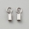 Rhodium Plated Sterling Silver Cord Ends FIND-WH0152-837A-P-1