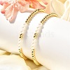 Brass Beaded Stretch Bracelets for Women BJEW-U018-01G-1