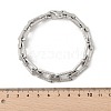 304 Stainless Steel Trapezoid Link Chain Bracelets for Women Men BJEW-F488-68P-5