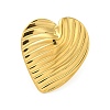 Ion Plating(IP) 304 Stainless Steel Heart Open Cuff Ring for Women RJEW-C083-02G-2