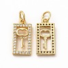 Rack Plating Brass Micro Pave Cubic Zirconia Charms ZIRC-M120-11G-1