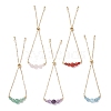 Round Natural Mixed Gemstone Beaded Bracelats BJEW-JB12806-2