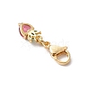 Strawberry Brass Micro Pave Cubic Zirconia Pendant Decorations HJEW-JM02904-01-4