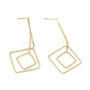 Rack Plating Brass Double Rhombus Long Dangle Stud Earrings for Women EJEW-C028-04G-1