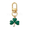 Lucky Clover Alloy Enamel Pendant Decoration HJEW-JM02502-01-1