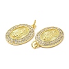 Brass Pave Cubic Zirconia  Pendants KK-Z028-14G-3