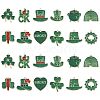 24Pcs 12 Styles Saint Patrick's Day Glitter Alloy Enamel Pendants ENAM-CJ0005-62-1
