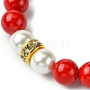 Valentine's Day Natural Dyed Mashan Jade Beaded Stretch Bracelets for Women BJEW-TA00575-4