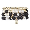 4Pcs 4 Styles Gemstone Beaded Stretch Bracelets Sets BJEW-JB111342-1