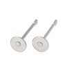 Tarnish Resistant 304 Stainless Steel Flat Round Blank Peg Stud Earring Findings X-STAS-S028-23-2