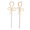 Bowknot Clear Cubic Zirconia Stud Earrings EJEW-S364-047-2