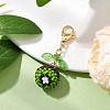 Kiwi Fruit Glass Seed Beads Pendant Decorations HJEW-MZ00135-2