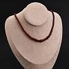 Natural Rhodochrosite & Shell Pearl Round Graduated Beaded Necklaces NJEW-U026-25G-1