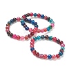 Natural Agate Beaded Stretch Bracelets BJEW-D446-C-05-1