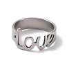 201 Stainless Steel Word Love Finger Ring RJEW-J051-44P-2