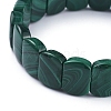 Natural Malachite Stretch Bracelets G-D0018-01-3