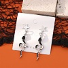 Alloy with Handmade Lampwork Stud Dangle Earrings LA-CBA71FC-01P-B-1