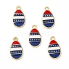 American Flag Style Alloy Enamel Pendants ENAM-M046-04G-3