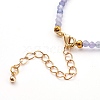 Faceted Natural Tanzanite Beaded Bracelets for Women BJEW-JB05928-01-3