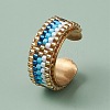 Glass Seed Beads Cuff Rings RJEW-MZ00016-7