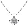 925 Sterling Silver Pendant Necklaces NJEW-L179-04P-1