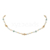 Clover Ceylon Glass Seed Beads Beaded Necklaces NJEW-JN04941-1