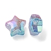 UV Plating Transparent Crackle Acrylic Beads OACR-P010-09C-3