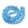 Electroplate Transparent Glass Beads Strands EGLA-ZX001-01A-06-2