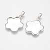 Tarnish Resistant 201 Stainless Steel Pendant Cabochon Settings STAS-P174-06P-2