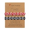 2Pcs 2 Colors Bohemia Cotton Braided Heart Cord Bracelets Set PW-WG7CD02-02-1