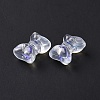 Transparent Spray Painted Glass Beads GLAA-I050-11E-4