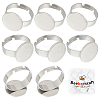 Beebeecraft 20Pcs Adjustable 304 Stainless Steel Finger Rings Components STAS-BBC0003-85-1