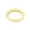 Rectangle & Flat Round Brass Micro Pave Clear Cubic Zirconia Adjustable Rings RJEW-G309-20G-3