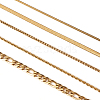 5Pcs 5 Style 304 & 667 Stainless Steel Snake & Figaro & Box & Herringbone Chain Necklaces Set NJEW-TA0001-13-11
