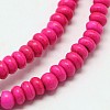 Dyed Synthetical Turquoise Rondelle Bead Strand G-P083-6mm-84A-1