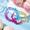 Rainbow Color Glass Chip Beaded Stretch Bracelets for Women BJEW-JB10778-2