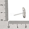 Brass Micro Pave Cubic Zirconia Stud Earring Findings with Loops CU-CBA1682-01P-3