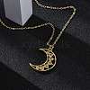 Brass Micro Pave Clear Cubic Zirconia Pendant Necklaces NJEW-S438-05A-G-3