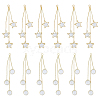 DICOSMETIC 12Pcs 2 Style Brass Micro Pave Clear Cubic Zirconia Tassel Big Pendants FIND-DC0003-49-1